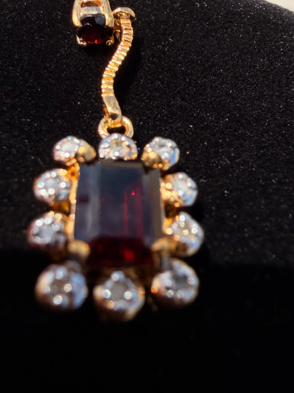 18K Gold Over Sterling Silver AAA Garnet & Diamond Drop Earrings | 4.36 CTW